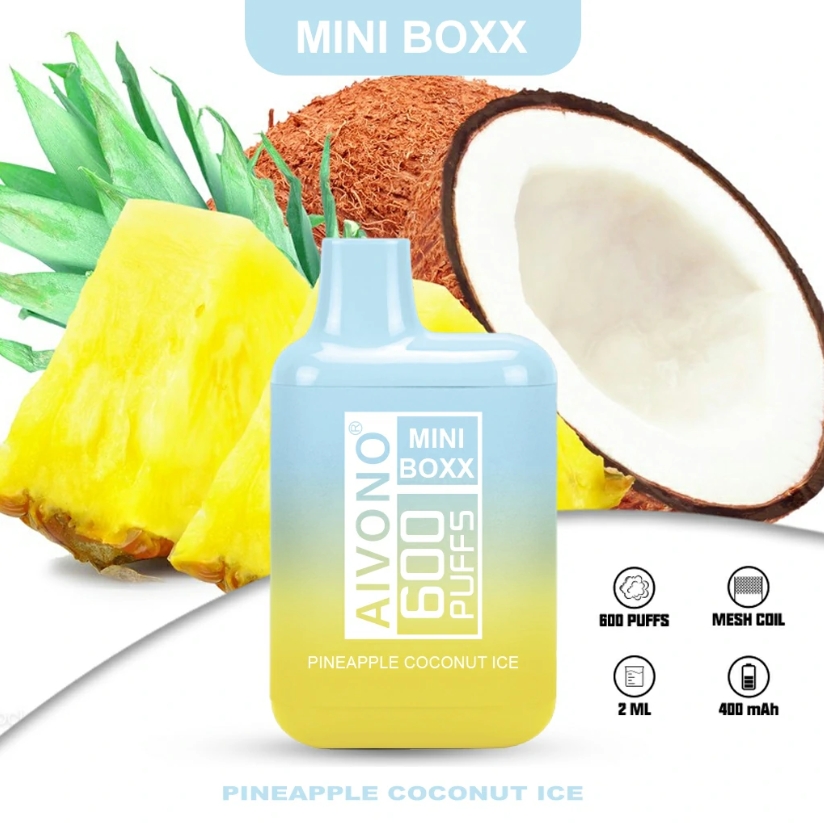 Aivono AIM MINI BOXX 600 Puffs - ананас кокосов лед: Тропска револуција за српско тржиште 2025.